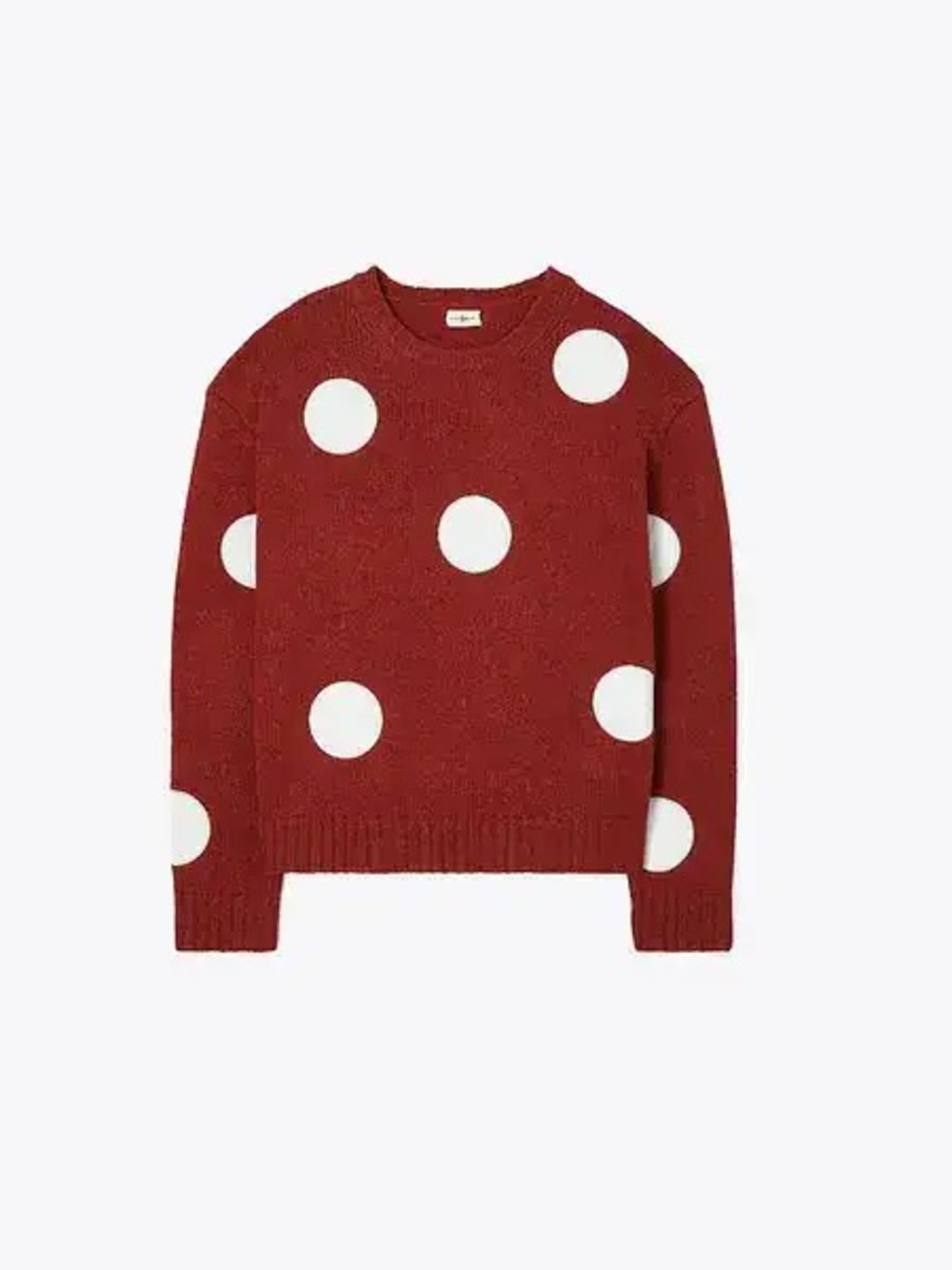 Tory Sport Wine Red Shetland Wool Crewneck Sweater Swiss Dot Reflective XL